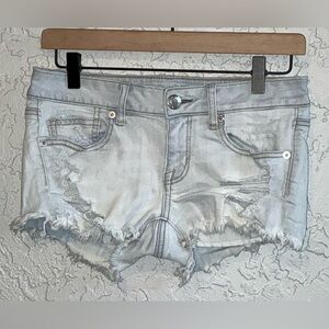Distressed Denim Super Low Shortie Women Shorts